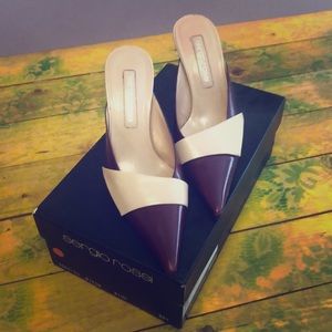 Sergio Rossi colorblock mules